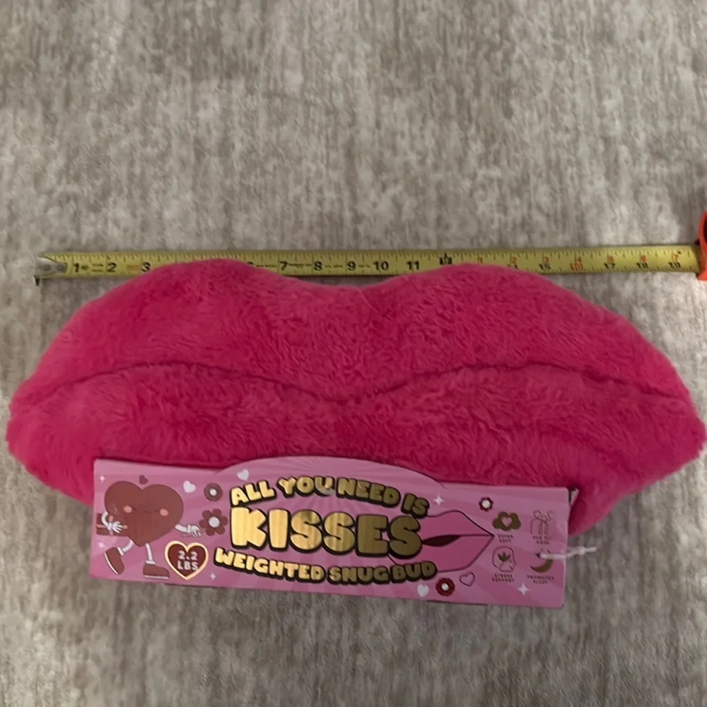 Fuzzy Pink Lip-Shaped Pillow